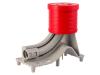 Curved plastic pipe support used to secure plumbing lines during installation