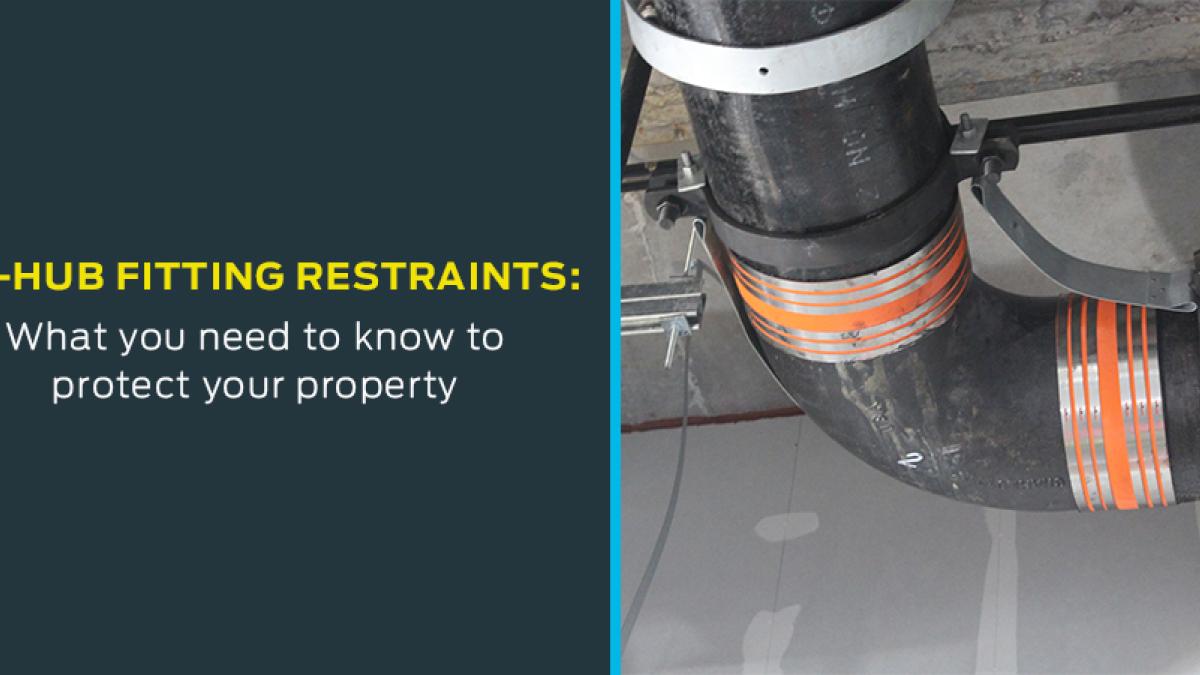 no-hub pipe restraints designed to limit movement and protect plumbing joints
