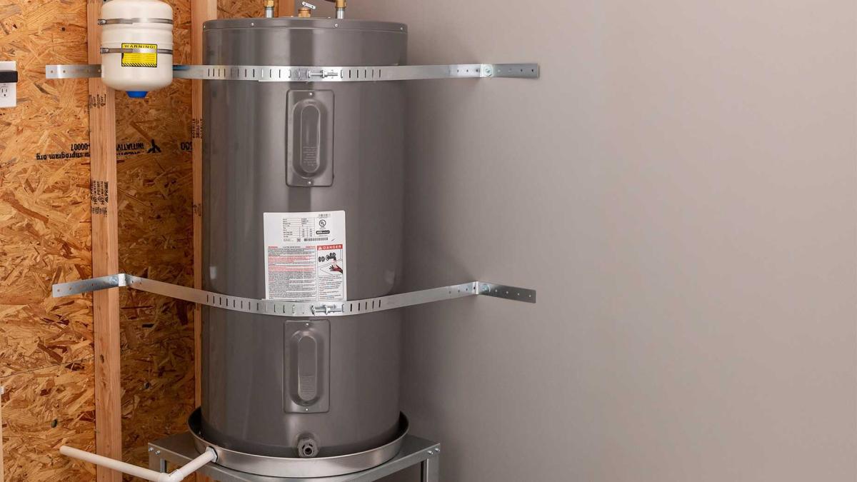 Water heater steel restraint