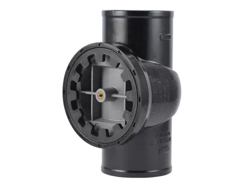 TestRite No-Hub DWV Test/Cleanout Tee with Brass Insert Plug 3 in.