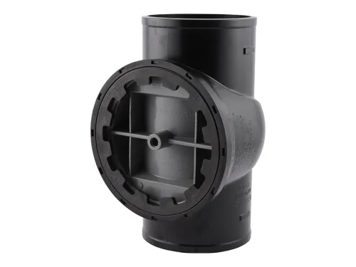 TestRite No-Hub DWV Test/Cleanout Tee with Plug 4 in.
