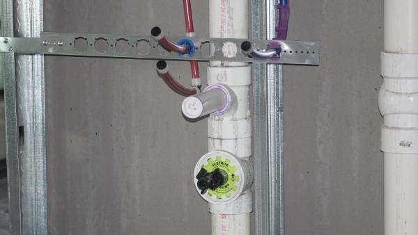 HoldRite brackets and supports with TestRite tee 