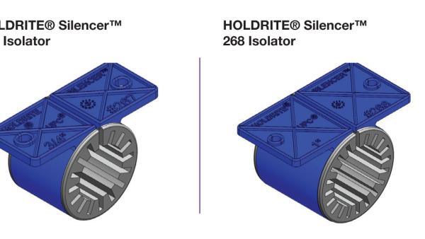 Silencer standard clamps used to minimize pipe noise and vibration in plumbing installations