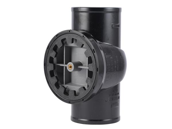 TestRite No-Hub DWV Test/Cleanout Tee with Brass Insert Plug 3 in.
