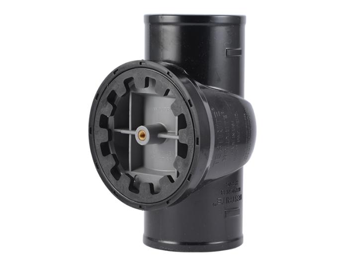 TestRite No-Hub DWV Test/Cleanout Tee with Brass Insert Plug 3 in.