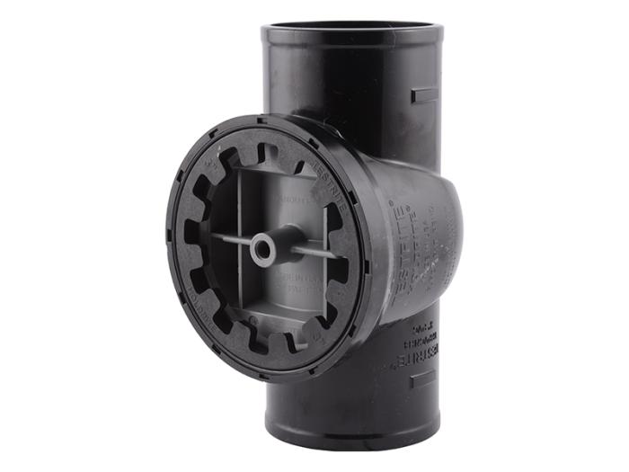 TestRite No-Hub DWV Test/Cleanout Tee with Plug 3 in.