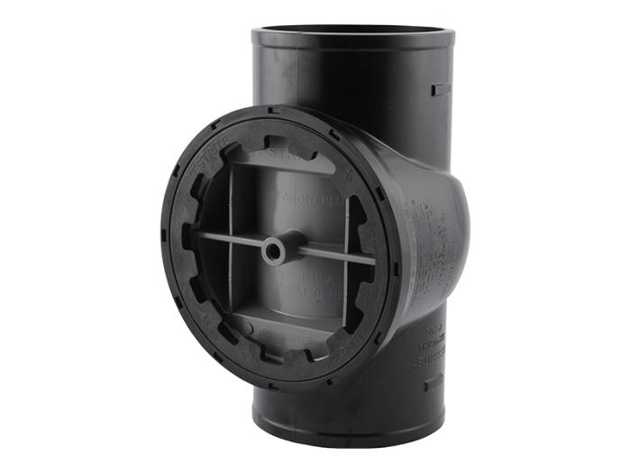 TestRite No-Hub DWV Test/Cleanout Tee with Plug 4 in.