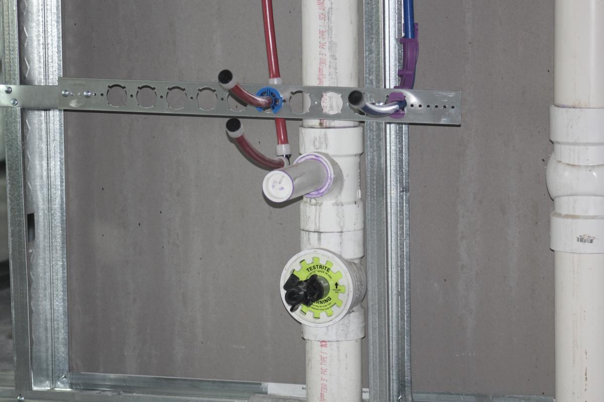 HoldRite brackets and supports with TestRite tee 