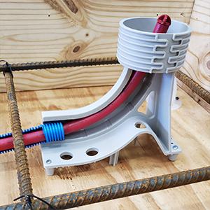 PEX tubing support solution for in-slab plumbing applications