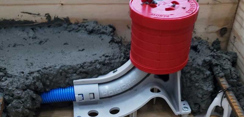he 703 In-slab Tubing Support helps prevent in-slab tubing damage post pour