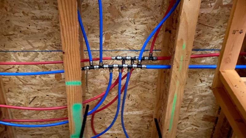 EvoPex installation in NDI Plumbing residence hall plumbing project.