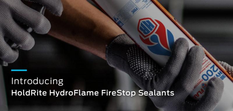 HoldRite firestop sealant applied to seal pipe penetrations in a fire-rated assembly